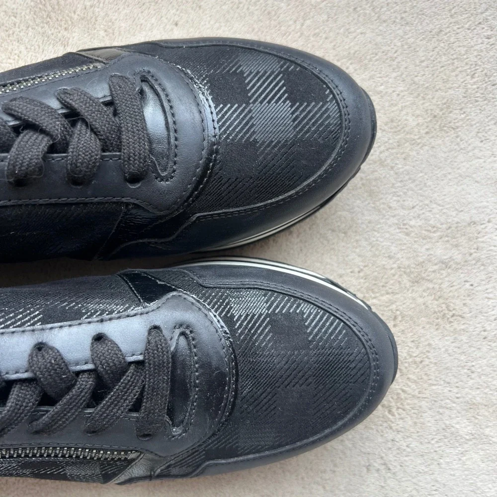 Gabor Comfort OptiFit Women 6.5 H US 9 Black‎ Leather Fashion Sneakers Side Zip